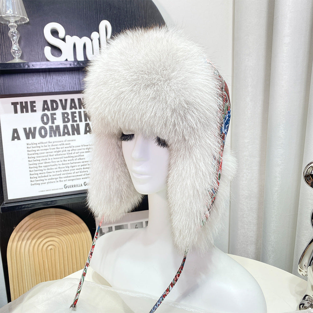 Stylish Fox Fur Earmuffs Hat