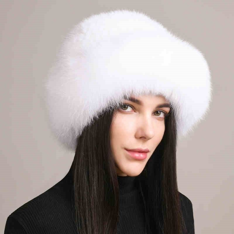 Mink Hair Hat Lady Braided Fur Winter