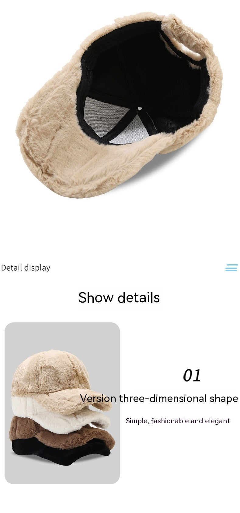 Baseball Cap Rabbit Fur