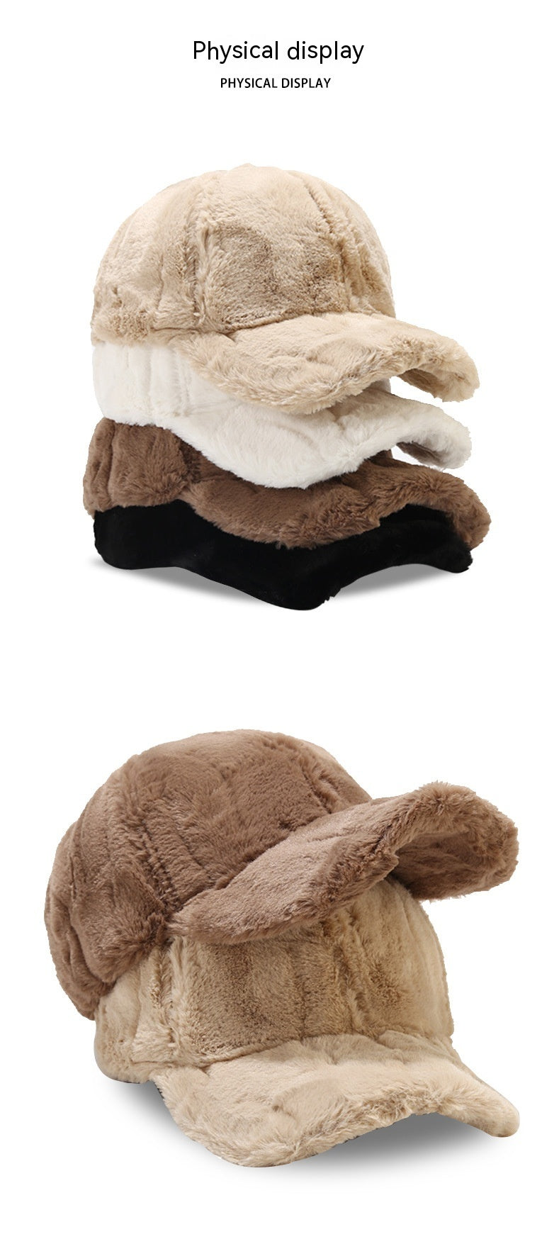 Baseball Cap Rabbit Fur