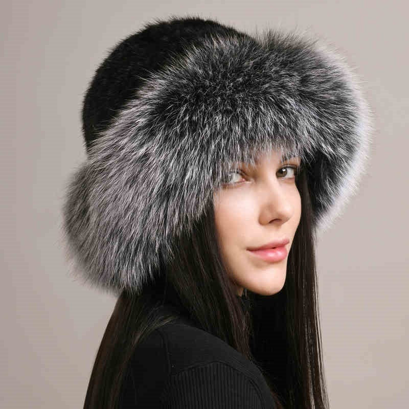 Mink Hair Hat Lady Braided Fur Winter