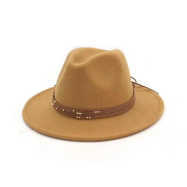 Chic Wide Brim Wool Fedora Hats