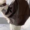 Sense Fox Fur Stitching Leather Coat