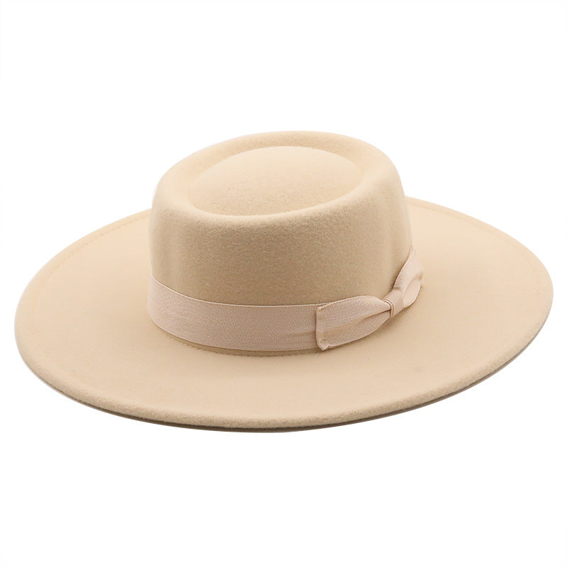Autumn And Winter Woolen Big Brim Jazz Top Hat