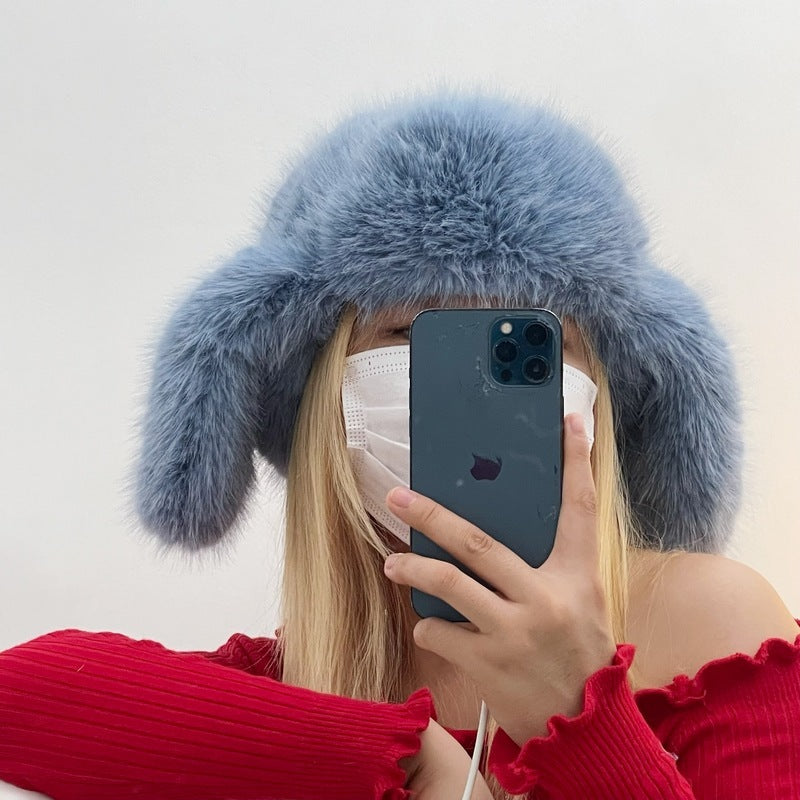 Mink Velvet Female Northeast Plush Bonnet