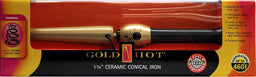 GOLD N HOT CERAMIC CONICAL IRON 1-1/4