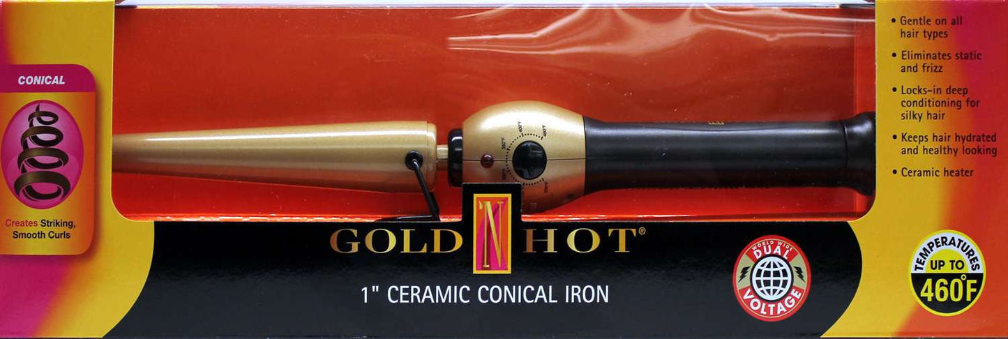 GOLD N HOT CERAMIC CONICAL IRON 1