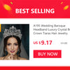 A121 Rhinestone Wedding Crowns Crystal Bridal Hair Accessories Zirconia Women Tiara Baroque Headband Bride Queen Diadem Headwear