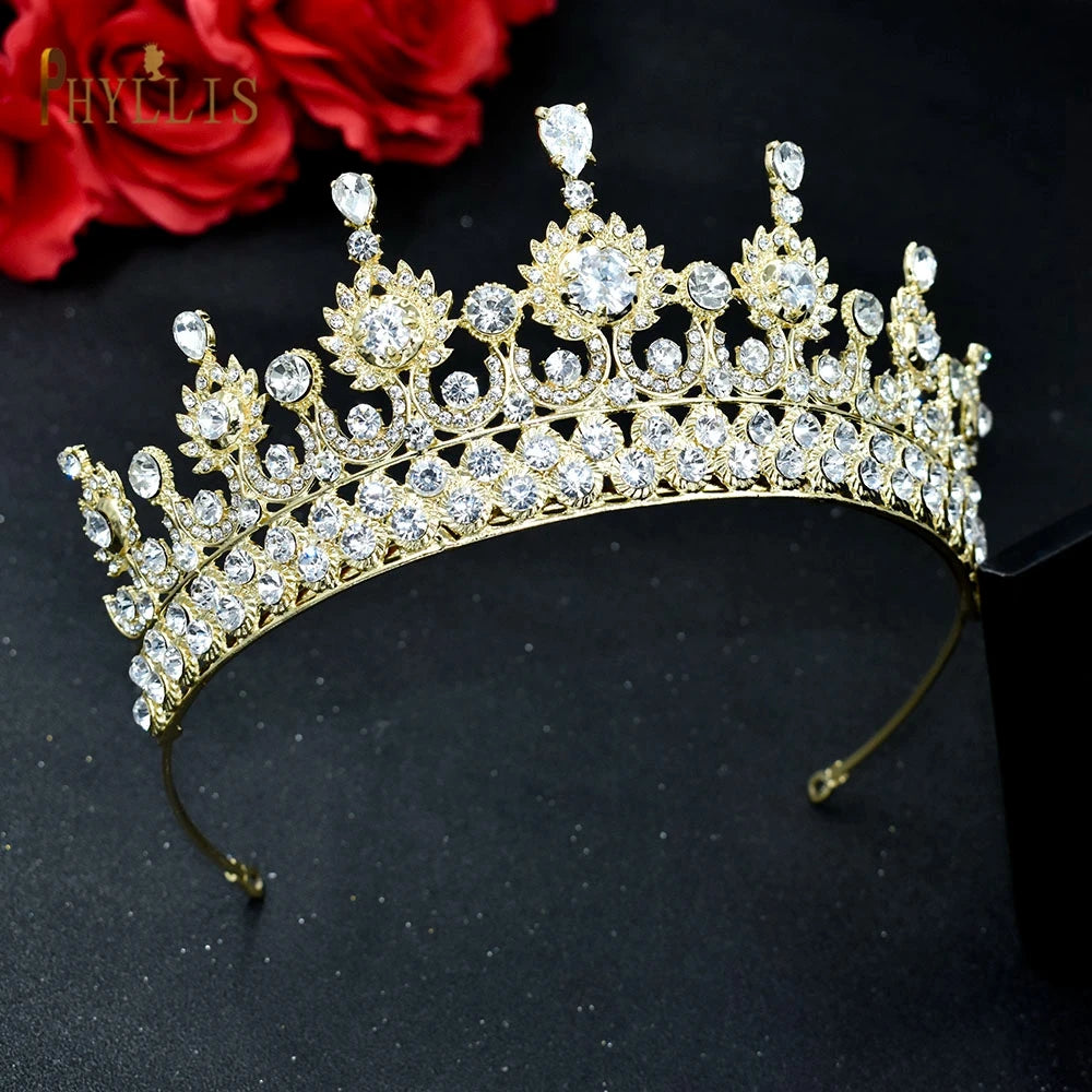 A195 Baroque Wedding Headband Crystal Bridal Crowns and Tiaras Hair Jewelry Accessories Women Rhinestone Headwears Queen Diadems
