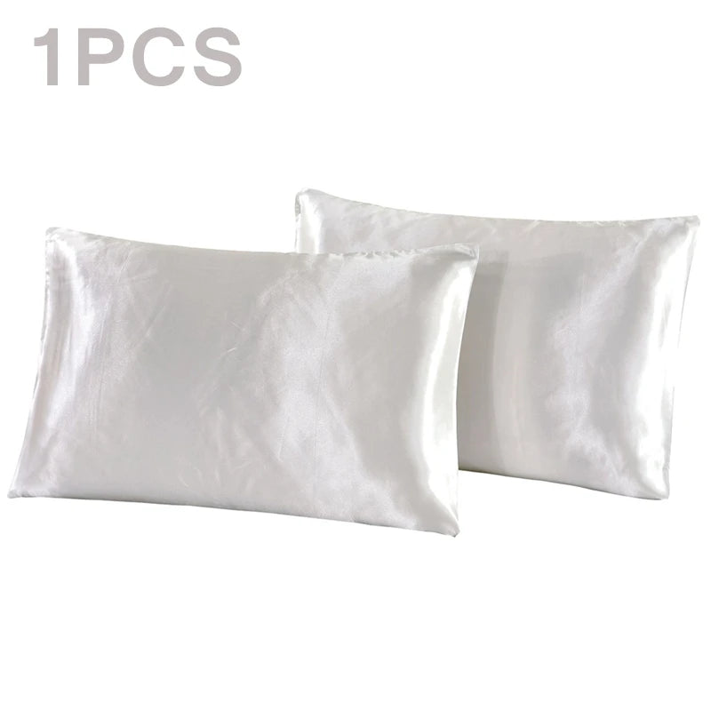 1Pc Queen Satin Silk Pillow case Cover