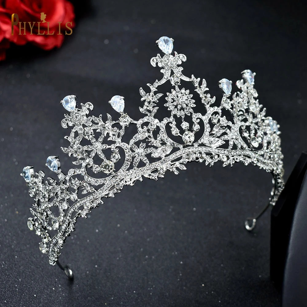 A195 Baroque Wedding Headband Crystal Bridal Crowns and Tiaras Hair Jewelry Accessories Women Rhinestone Headwears Queen Diadems