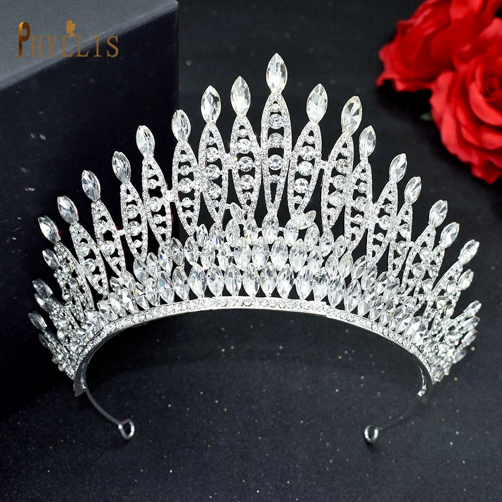 A195 Baroque Wedding Headband Crystal Bridal Crowns and Tiaras Hair Jewelry Accessories Women Rhinestone Headwears Queen Diadems