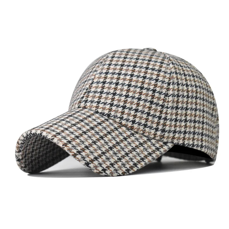 Vintage Brown Plaid Baseball Cap