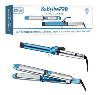 BabylissPRO Nano Titanium Professional Flat Iron & Curling Iron Combo
