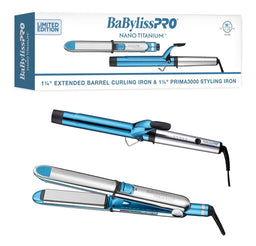 BabylissPRO Nano Titanium Professional Flat Iron & Curling Iron Combo