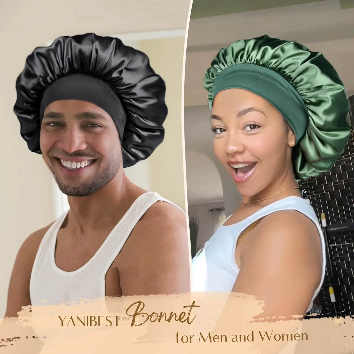 Satin Sleep Bonnet Double Layer
