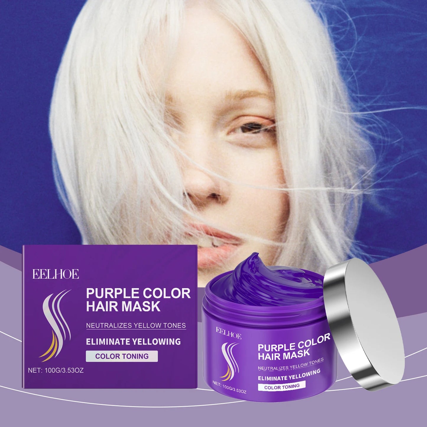 Purple Keratin Hair Mask Fast Repair for Dry Frizz Damaged Hair