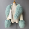 Jxwatcher Wool Coat for Women Real Mongolian Fur Collar Cuffs Winter Fashion Solid Color Tweed Cropped Jacket Fall New Arrival