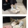 Woman Furry Ladies Faux Fur Luxury Fluffy Plush Slipper House Fuzzy Girl Platform Indoor Flat Casual sandals Round Toe Winter