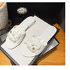 High End Luxury Flower Slippers Women Camellia Shoes Open Toe Slides Femme Outside&Home Pantuflas Sandals Ladies Flip Flops
