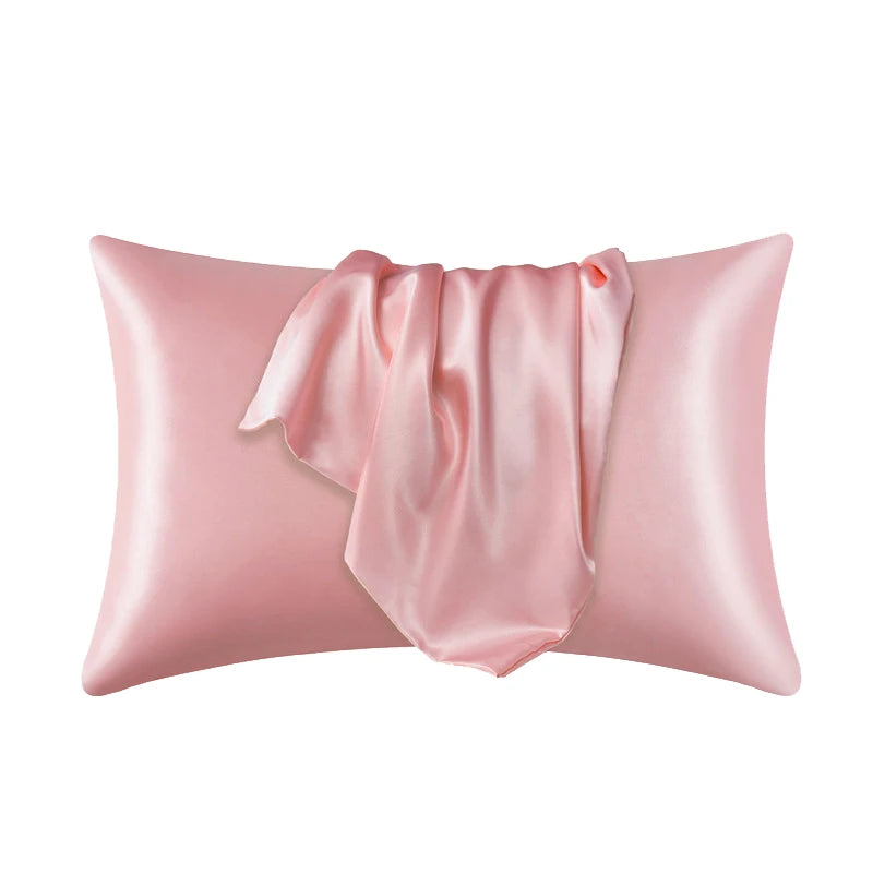 Pillowcase Silk Pillow Cover Silky Satin Hair Beauty Pillow case Comfortable Pillow Case Home Decor wholeStandard/Queen 1PC