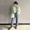 Jxwatcher Wool Coat for Women Real Mongolian Fur Collar Cuffs Winter Fashion Solid Color Tweed Cropped Jacket Fall New Arrival