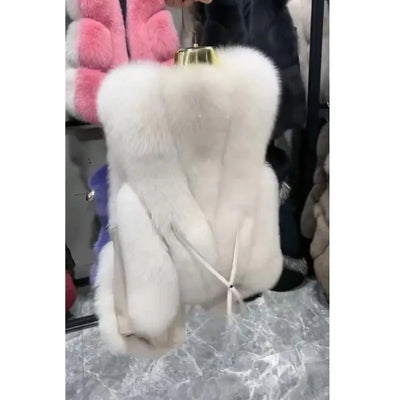 Faux Fur Belt Design Furry Vest