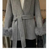 Faux Fur Belt Design Furry Vest