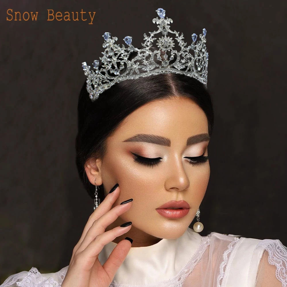 A195 Baroque Wedding Headband Crystal Bridal Crowns and Tiaras Hair Jewelry Accessories Women Rhinestone Headwears Queen Diadems