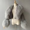 Jxwatcher Wool Coat for Women Real Mongolian Fur Collar Cuffs Winter Fashion Solid Color Tweed Cropped Jacket Fall New Arrival