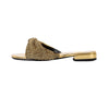 Fashion Design Women Flat Sandals 2023 Summer High Quality Women Gold Rhinestone Modern Slippers For Wedding Dress Party Shoes