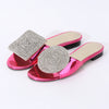 Fashion Design Women Flat Sandals 2023 Summer High Quality Women Gold Rhinestone Modern Slippers For Wedding Dress Party Shoes