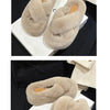 Woman Furry Ladies Faux Fur Luxury Fluffy Plush Slipper House Fuzzy Girl Platform Indoor Flat Casual sandals Round Toe Winter