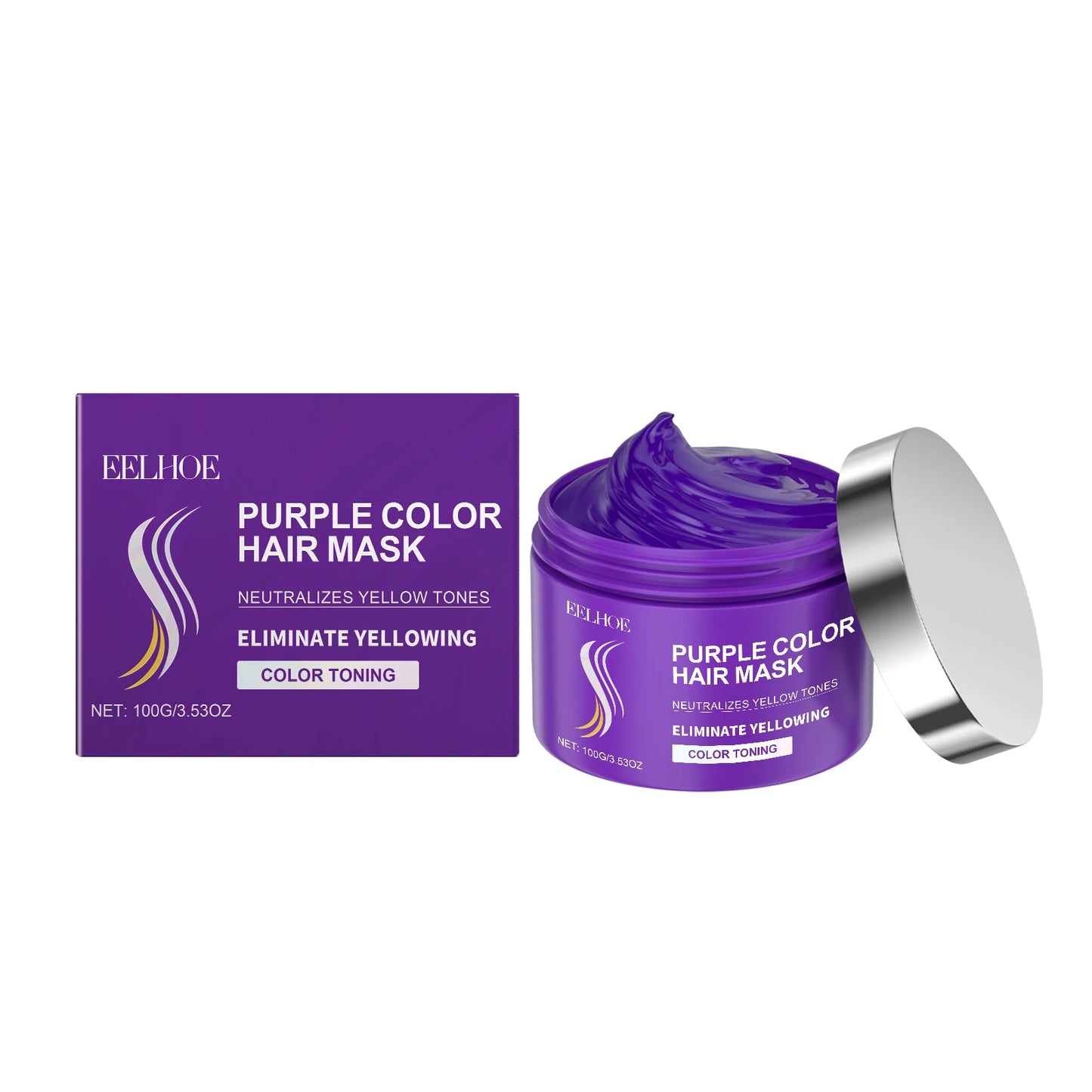 Purple Keratin Hair Mask Fast Repair for Dry Frizz Damaged Hair