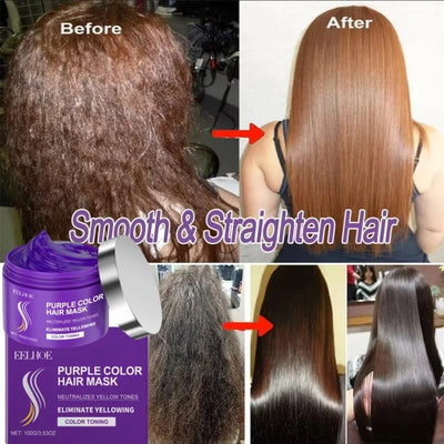 Purple Keratin Hair Mask Fast Repair for Dry Frizz Damaged Hair