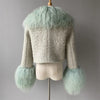 Jxwatcher Wool Coat for Women Real Mongolian Fur Collar Cuffs Winter Fashion Solid Color Tweed Cropped Jacket Fall New Arrival