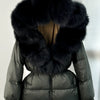 Real Fox Fur Puffer Hooded Coat. Thick Warm Waterptoof