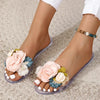 Women's Flower Flat Slippers New Summer Female Beach Shoes Fashion Open Toe Casual Slides Shoes for Women Outdoor Ladies Sandals