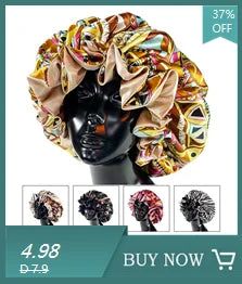 Women Satin Bonnet Cap Double Layer Silk