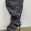 High Heel Long Boots for Women Botte Winter Boots Shoes Botas Mujer Thin Heeled Pointed Denim Metal Button Shoe Zapatos De Mujer