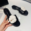 High End Luxury Flower Slippers Women Camellia Shoes Open Toe Slides Femme Outside&Home Pantuflas Sandals Ladies Flip Flops