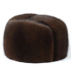 Winter Thickened Genuine Mink Fur Bomber Hat For Man Black/Brown Tag Elderly Ear Warm Chapeau Motorcycle Russian Style Mink Caps