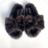 Women's Flats Slippers Female Shoes Ladies Fluffy Flip Flops Real Fur Slippers For Home 2024 Mink Fur Slippers Shoes For Women