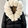 Real Fox Fur Puffer Hooded Coat. Thick Warm Waterptoof
