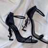 High quality new letter and black super-high heels with a thin heel with a line strap fashion sandal lady