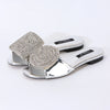 Fashion Design Women Flat Sandals 2023 Summer High Quality Women Gold Rhinestone Modern Slippers For Wedding Dress Party Shoes