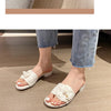 High End Luxury Flower Slippers Women Camellia Shoes Open Toe Slides Femme Outside&Home Pantuflas Sandals Ladies Flip Flops