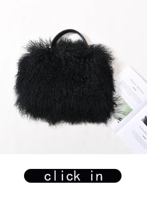 Jxwatcher Wool Coat for Women Real Mongolian Fur Collar Cuffs Winter Fashion Solid Color Tweed Cropped Jacket Fall New Arrival