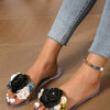 Women's Flower Flat Slippers New Summer Female Beach Shoes Fashion Open Toe Casual Slides Shoes for Women Outdoor Ladies Sandals