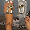Wine Red Fashion Metal Footwear Women Slippers Flip Flops Summer Beach Female Slides Slippers Luxury Ladies Flats Sandals Shoes